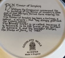 Lade das Bild in den Galerie-Viewer, SAMMELTELLERCHEN UNTERSETZER - Porzellan, Burg Schloß Tower of London Motiv Aufschrift Motiv Dekor (BC)