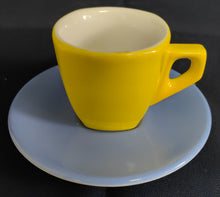 Lade das Bild in den Galerie-Viewer, 9er Set ESPRESSOGEDECKE & STÄNDER - Porzellan Metall, Einfärbiges Modernes Alfredo Aufschrift Motiv Dekor