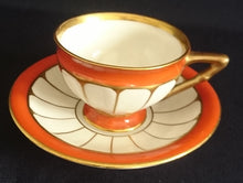 Lade das Bild in den Galerie-Viewer, 2er ESPRESSO SAMMELGEDECK - Porzellan, Goldrand Sreifen Linien Motiv Dekor