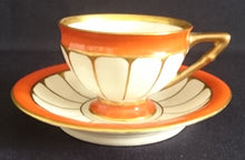 Lade das Bild in den Galerie-Viewer, 2er ESPRESSO SAMMELGEDECK - Porzellan, Goldrand Sreifen Linien Motiv Dekor