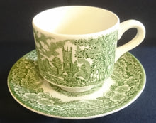 Lade das Bild in den Galerie-Viewer, 2er Set KAFFEETASSEN - Keramik / Steingut, Flora Natur Landschaft Haus Häuser Baum Bäume Motiv Dekor