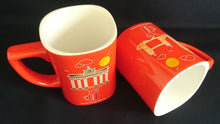 Lade das Bild in den Galerie-Viewer, 2er Set THERMO KAFFEETASSEN - Porzellan, Twitter #GoodMorningLondon Nescafe Aufschrift Big Ben Tower Bridge Motiv Dekor