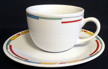 Lade das Bild in den Galerie-Viewer, 2er KAFFEEGEDECK "Atlantic" - Porzellan, Balken Linien Rechtecke Striche Motiv Dekor