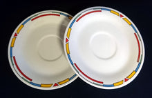 Lade das Bild in den Galerie-Viewer, 2er KAFFEEGEDECK "Atlantic" - Porzellan, Balken Linien Rechtecke Striche Motiv Dekor