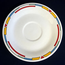 Lade das Bild in den Galerie-Viewer, 2er Set UNTERTASSEN "Atlantic" - Porzellan, Balken Linien Rechtecke Striche Motiv Dekor