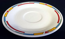 Lade das Bild in den Galerie-Viewer, UNTERTASSE "Atlantic" - Porzellan, Balken Linien Rechtecke Striche Motiv Dekor