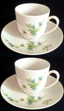 Lade das Bild in den Galerie-Viewer, 2er KAFFEEGEDECK - Porzellan, Flora Blatt Blätter Ranken Efeu Motiv Dekor (BC)