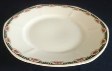 Lade das Bild in den Galerie-Viewer, 2er Set DESSERTTELLER - Porzellan, Goldrand Rosenblüten Bouquet Punkte Kreise Motiv Dekor