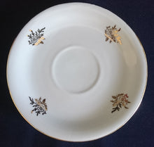 Lade das Bild in den Galerie-Viewer, UNTERTASSE - Porzellan, Goldrand Flora Blatt Blätter Abstrakt Motiv Dekor (nBC)