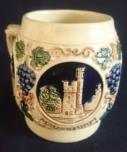 Lade das Bild in den Galerie-Viewer, BOWLE~ GETRÄNKEKRUG - Keramik / Steingut, Burgen Schloß Schlösser Ruinen Weintrauben Abstrakt Aufschrift Motiv Dekor