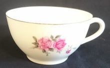 Lade das Bild in den Galerie-Viewer, 2er Set TEETASSEN - Porzellan, Goldrand Flora Rosenblumen Blüten Motiv Dekor