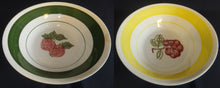 Lade das Bild in den Galerie-Viewer, SALAT~ BEILAGENSCHALE - Porzellan, Obst Himbeeren Breiter Dekorrand Motiv