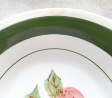 Lade das Bild in den Galerie-Viewer, 2er Set SALAT~ BEILAGENSCHALEN - Porzellan, Obst Himbeeren Weintrauben Breiter Dekorrand Motiv