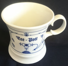 Lade das Bild in den Galerie-Viewer, TEETASSE - Porzellan, Indisch Blau Strohblume Verwandt Zeichen Symbole Abstrakt Tee Pott Aufschrift Motiv Dekor
