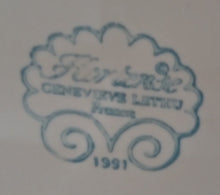 Lade das Bild in den Galerie-Viewer, 2er Set DESSERTTELLER "Genevieve Lethu" - Keramik / Steingut, Rosa Gesprenkeltes Punkte Rand Linien Abstrakt Motiv Dekor