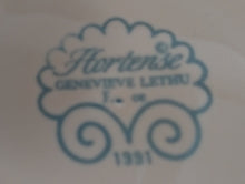 Lade das Bild in den Galerie-Viewer, 2er KAFFEEGEDECK "Genevieve Lethu" - Keramik / Steingut, Rosa Gesprenkeltes Punkte Rand Linien Abstrakt Motiv Dekor