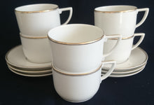 Lade das Bild in den Galerie-Viewer, KAFFEETASSE - Porzellan, Goldrand Klassisch Linien Motiv Dekor (BC)