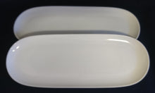 Lade das Bild in den Galerie-Viewer, 2er Set BEILAGEN- KUCHEN- SERVIERPLATTE - Keramik / Steingut, Gastronomisches Einfärbiges Ovale Längsform Motiv Dekor