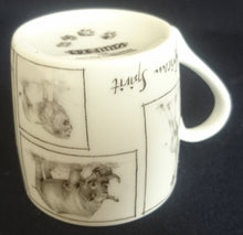 Lade das Bild in den Galerie-Viewer, 2er ESPRESSO KAFFEEGEDECK "African Spirit" - Porzellan, African Spirit Aufschrift Fauna Tierspuren Zebra Giraffe Nashorn Löwe Elefant Motiv Dekor