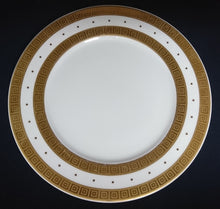 Lade das Bild in den Galerie-Viewer, 3er KAFFEEGEDECK - Porzellan, Goldrand Breite Streifen Vierecke Quadrate Schachbrett Punkte Motiv Dekor