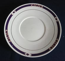 Lade das Bild in den Galerie-Viewer, 2er Set UNTERTASSE - Porzellan, Goldrand Balken Vierecke Karo Abstrakt Motiv Dekor