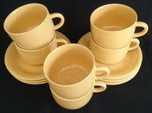 Lade das Bild in den Galerie-Viewer, 2er KAFFEEGEDECK - Keramik / Steingut, Modernes Gelb Einfärbiges Motiv Dekor