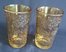 Lade das Bild in den Galerie-Viewer, 2er KORN~ GETRÄNKEGLÄSER - Hartglas, Perlmut Ornamente Symbole Abstrakt Motiv Dekor