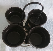 Lade das Bild in den Galerie-Viewer, 5er Set BEILAGENSCHÄLCHEN & SERVIERSTÄNDER - Edelstahl & Keramik , Einfärbiges Modernes Designform Motiv Dekor