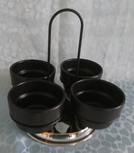 Lade das Bild in den Galerie-Viewer, 5er Set BEILAGENSCHÄLCHEN & SERVIERSTÄNDER - Edelstahl & Keramik , Einfärbiges Modernes Designform Motiv Dekor