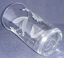 Lade das Bild in den Galerie-Viewer, 2er Set GETRÄNKEGLÄSER - Hartglas, Geschliffen Flora Blumenblüten Blatt Blätter Pflanzen Motiv Dekor