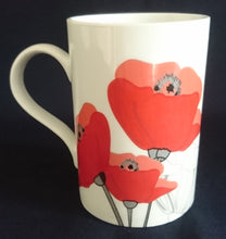 Lade das Bild in den Galerie-Viewer, KAFFEETASSE - Porzellan, Flora Mohnblumen Blüten Pflanzen Motiv Dekor