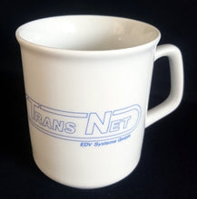 Lade das Bild in den Galerie-Viewer, KAFFEETASSE - Porzellan, Firmenlogo Symbol Trans Net EDV Systeme GmbH Werbeaufschrift Motiv Dekor (BC)