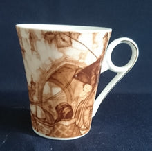 Lade das Bild in den Galerie-Viewer, 2er Set 2er KAFFEEGEDECKE - Porzellan, Gemälde Malerei Stadtleben Aufschrift Motiv Dekor