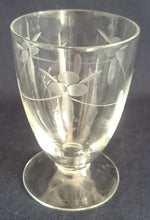 Lade das Bild in den Galerie-Viewer, 2er Set LIKÖR GETRÄNKEGLÄSER - Hartglas, Mattiert Flora Blumenblüten Blatt Blätter Linie Motiv Dekor (BC)