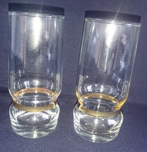 Lade das Bild in den Galerie-Viewer, 2er Set LONGDRINK~ GETRÄNKEGLÄSER - Hartglas, Modernes Band Breiter Linien Golddekor Motiv