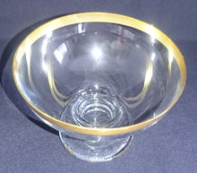 Lade das Bild in den Galerie-Viewer, 2er Set EIS~ DESSERTSCHALEN - Hartglas, Modernes Band Breiter Linien Golddekor Motiv