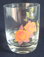 Lade das Bild in den Galerie-Viewer, WHISKEY~ WHISKY~ GETRÄNKEGLAS - Hartglas, Flora Rosen Blumenblüte Blatt Blätter Motiv Dekor