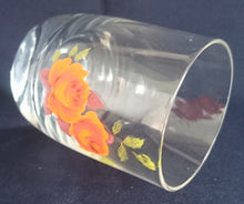 Lade das Bild in den Galerie-Viewer, WHISKEY~ WHISKY~ GETRÄNKEGLAS - Hartglas, Flora Rosen Blumenblüte Blatt Blätter Motiv Dekor