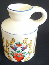 Lade das Bild in den Galerie-Viewer, KLEINE BLUMENVASE - Keramik / Steingut, Abstrakt Flora Fauna Blumen Blüten Tiere Linien Rand Motiv Dekor