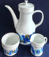 Lade das Bild in den Galerie-Viewer, 4er Set MOCCA~ KAFFEEKANNE & MILCHKÄNNCHEN & ZUCKERDOSE OHNE DECKEL - Porzellan, Flora Blumenblüten Pflanzen Motiv Dekor