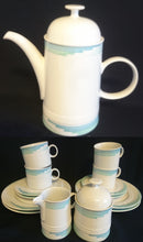 Lade das Bild in den Galerie-Viewer, 3er KAFFEEGEDECK "Friesland" - Porzellan, Abstraktes Geometrisches Linien Dekor