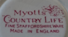 Lade das Bild in den Galerie-Viewer, UNTERTASSE "Country Life" - Keramik / Steingut (Fine Staffordshire Ware), Landschaft Reiter Pferd Flora Pflanzen Motiv Dekor, Hand graviert (nBC)