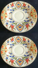 Lade das Bild in den Galerie-Viewer, 2er Set 2er MOCCA GEDECKE "Junbostar" - Porzellan, Goldrand Linien Flora Blumenblüten Pflanzen Motiv Dekor