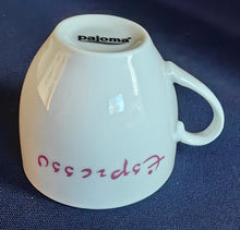 Lade das Bild in den Galerie-Viewer, 12 Teiliges ESPRESSO~ KAFFEESERVICE - Porzellan, Rosa Färbiges Espresso Aufschrift Druck Motiv Dekor