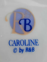 Lade das Bild in den Galerie-Viewer, DESSERTTELLER "Caroline" - Porzellan, Flora Blatt Blätter Blumen Blüten Pflanzen Linien Balken Motiv Dekor