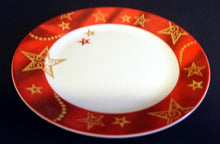 Lade das Bild in den Galerie-Viewer, DESSERTTELLER "Flirt" "Gold Stern" - Porzellan, Advent Weihnachtssterne Breiter Motiv Dekorrand (BC)