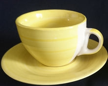 Lade das Bild in den Galerie-Viewer, 2er KAFFEEGEDECK "Flirt" "Liso" - Porzellan, Streifen Einfärbiges Meliertes Dekor