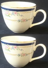 Lade das Bild in den Galerie-Viewer, 2er Set 2er KAFFEEGEDECKE "Patricia" - Porzellan, Goldrand Flora Rosenblumen Kettenglieder Motiv Dekor