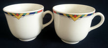 Lade das Bild in den Galerie-Viewer, 2er Set KAFFEETASSEN - Porzellan, Abstrakt Geometrisches Dreieck Karo Motiv Dekor