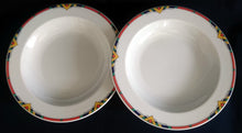 Lade das Bild in den Galerie-Viewer, 2er Set SUPPENTELLER - Porzellan, Abstrakt Geometrisches Dreieck Karo Motiv Dekor